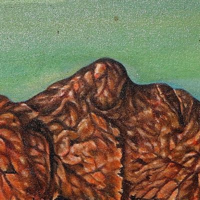 Alternate image for Surrealist Painting of a Leafy Face from Bali 2018 Back to Ground