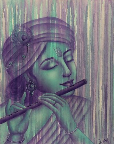 Image for Original Signed Painting of Krishna Murlimanohar Krishna