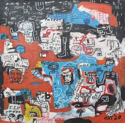 Alternate image for Signed Indonesian Acrylic Painting on Canvas The Protector II