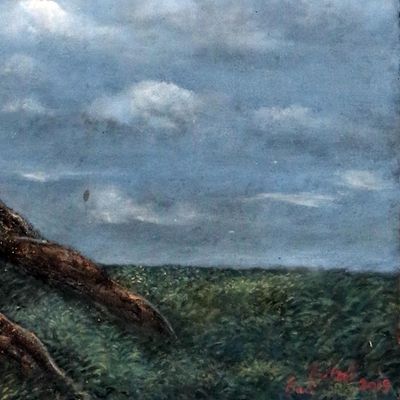 Alternate image for Surrealist Painting of a Leafy Man from Bali 2019 Back to Nature II