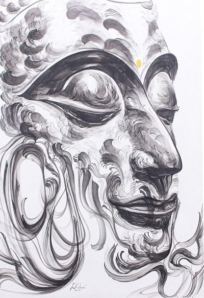 Alternate image for Original Thai Expressionist Painting of Buddha Buddhas Breath