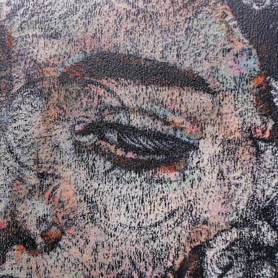 Alternate image for Stretched Acrylic Painting of Woman with Floral Background Embrace of Loneliness II