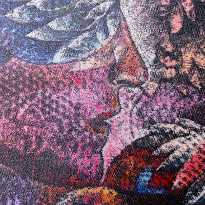 Alternate image for Signed Stretched Floral Acrylic Painting with Colorful Hues Beauty is in The Mind