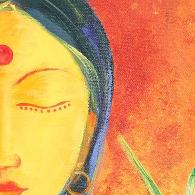 Alternate image for Signed Acrylic Expressionist Painting of a Woman Hope of Love