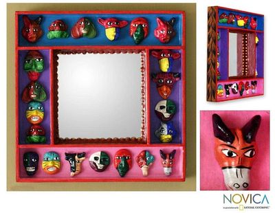 Alternate image for Retablo Folk Art Wall Mirror Party of Masks