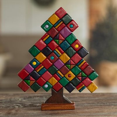 Alternate image for Multicolored Christmas Tree Sculpture Gift Tree