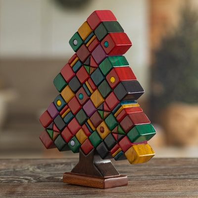 Alternate image for Multicolored Christmas Tree Sculpture Gift Tree