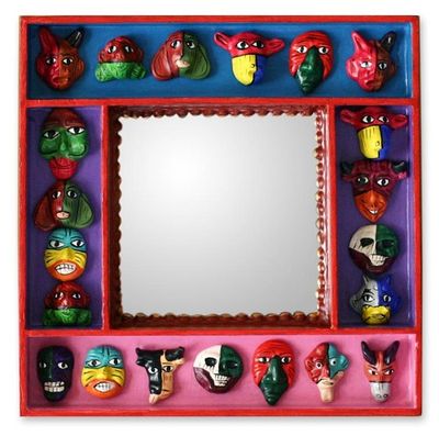 Alternate image for Retablo Folk Art Wall Mirror Party of Masks