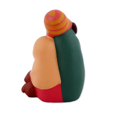 Alternate image for Hand-Painted Ceramic Andean Nativity Sculpture from Peru Andean Christian Family