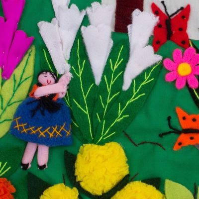 Alternate image for Applique Wall Hanging Andean Folk Art A Spring Day