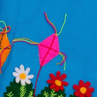 Alternate image for Applique Wall Hanging Andean Folk Art A Spring Day