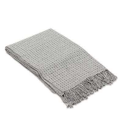 Alternate image for Monochromatic Alpaca Blend Throw from Peru Cozy Combination in Pebble