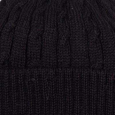 Alternate image for 100 alpaca hat Black Braid Cascade