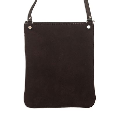 Alternate image for Llama Pattern Leather Accented Suede Sling in Brown Mountain Llama