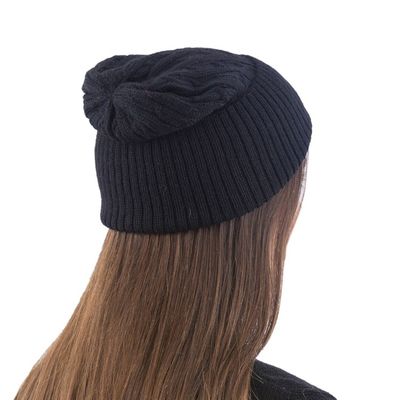Alternate image for 100 alpaca hat Black Braid Cascade
