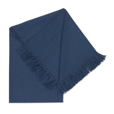 Alternate image for 100 Baby Alpaca Throw Blanket in Solid Teal from Peru Blissful Dream in Teal