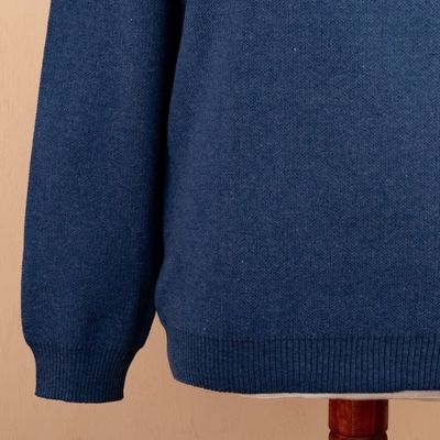 Alternate image for Mens Acrylic and Cotton Pullover Sweater in a Cool Palette Nordic Style