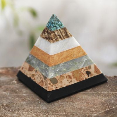 Alternate image for Good Energy Gemstone Pyramid Sculpture from Peru Positive Energy