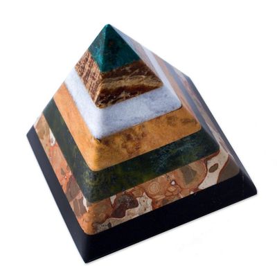 Alternate image for Good Energy Gemstone Pyramid Sculpture from Peru Positive Energy