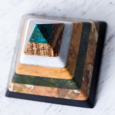 Alternate image for Good Energy Gemstone Pyramid Sculpture from Peru Positive Energy