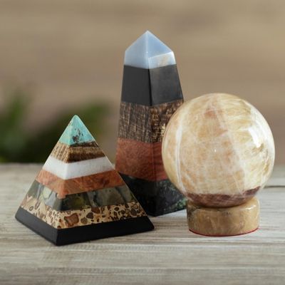 Alternate image for Good Energy Gemstone Pyramid Sculpture from Peru Positive Energy