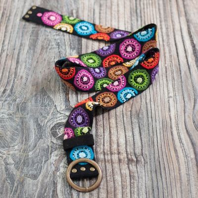 Alternate image for Multicolored Embroidered Wool Belt from Peru Andean Multicolor