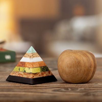 Alternate image for Good Energy Gemstone Pyramid Sculpture from Peru Positive Energy