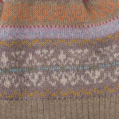 Alternate image for Earth-Tone 100 Alpaca Knit Hat from Peru Inca Earth