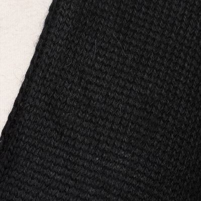 Alternate image for Alpaca Wool Solid Black Wrap Ruana Bold Black