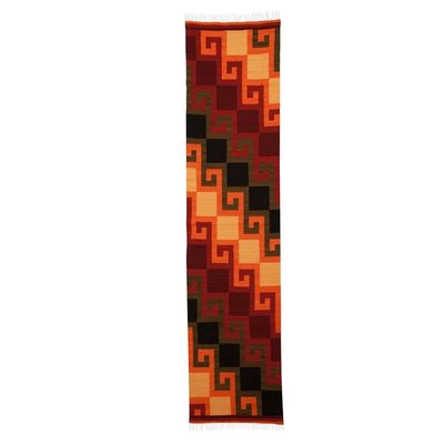 Alternate image for Hand Loomed Wool Area Rug 2x8 Fiery Hills