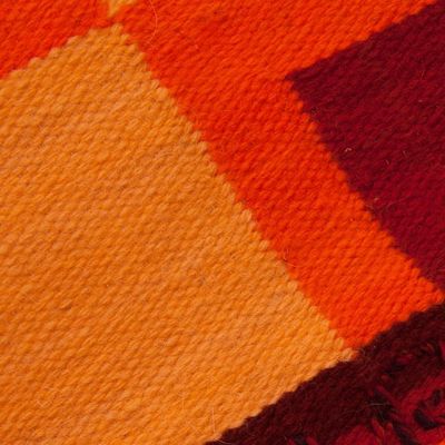 Alternate image for Hand Loomed Wool Area Rug 2x8 Fiery Hills