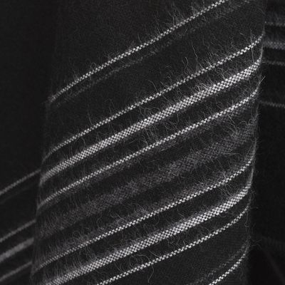 Alternate image for Artisan Crafted V-neck Alpaca Blend Poncho for Men Black Nazca