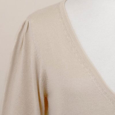 Alternate image for Knit Cotton Blend Pullover in Beige from Peru Champagne Spring