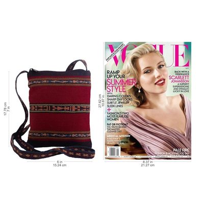 Alternate image for Hand Loomed Alpaca Shoulder Sling Bag Cusco Glyphs