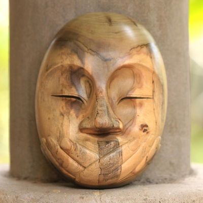 Alternate image for Hibiscus Wood Modern Mask Wordless