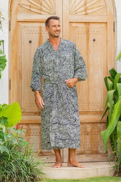Alternate image for 100 Cotton Artisan Batik Robe Bedeg