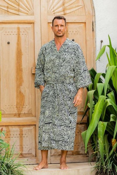 Alternate image for 100 Cotton Artisan Batik Robe Bedeg