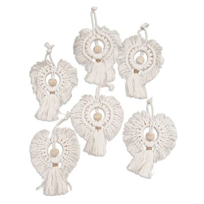 Alternate image for Cotton and Bamboo Angel Holiday Ornaments Set of 6 Snow Angels