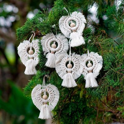 Alternate image for Cotton and Bamboo Angel Holiday Ornaments Set of 6 Snow Angels