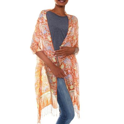 Alternate image for Batik Silk Shawl from Indonesia Bird of Paradise