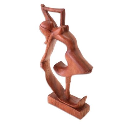 Alternate image for Hand Carved Wood Statue of Woman Dancing Dancing Woman