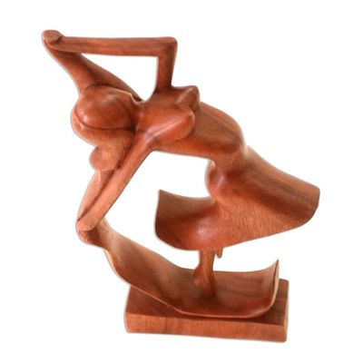 Alternate image for Hand Carved Wood Statue of Woman Dancing Dancing Woman