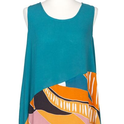 Alternate image for Long Printed Rayon Sundress Sunrise Vibes