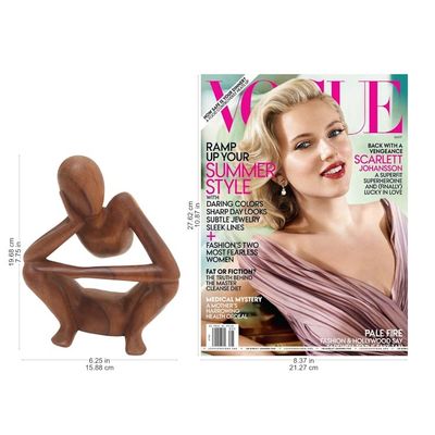 Alternate image for Hand Carved Suar Wood Statuette Thinking Posture
