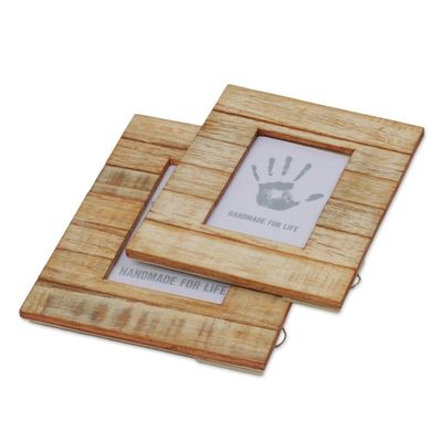 Alternate image for 4x6 and 3x5 Natural Finish Albesia Wood Photo Frames Wood Stripes