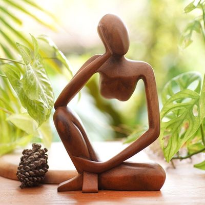 Alternate image for Hand Crafted Suar Wood Statuette Common Dream
