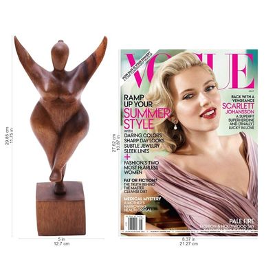 Alternate image for Hand Carved Suar Wood Sculpture of the Female Form Curvy and Happy