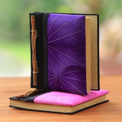 Alternate image for Pink and Purple Kupu-Kupu Leaf Journals from Bali Pair Pink and Purple Kupu-Kupu