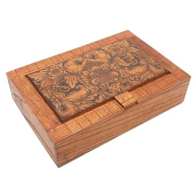 Alternate image for Hand Carved Wood Decorated Jewelry Box from Indonesia Bhoma Treasure