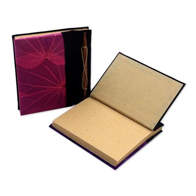 Alternate image for Pink and Purple Kupu-Kupu Leaf Journals from Bali Pair Pink and Purple Kupu-Kupu